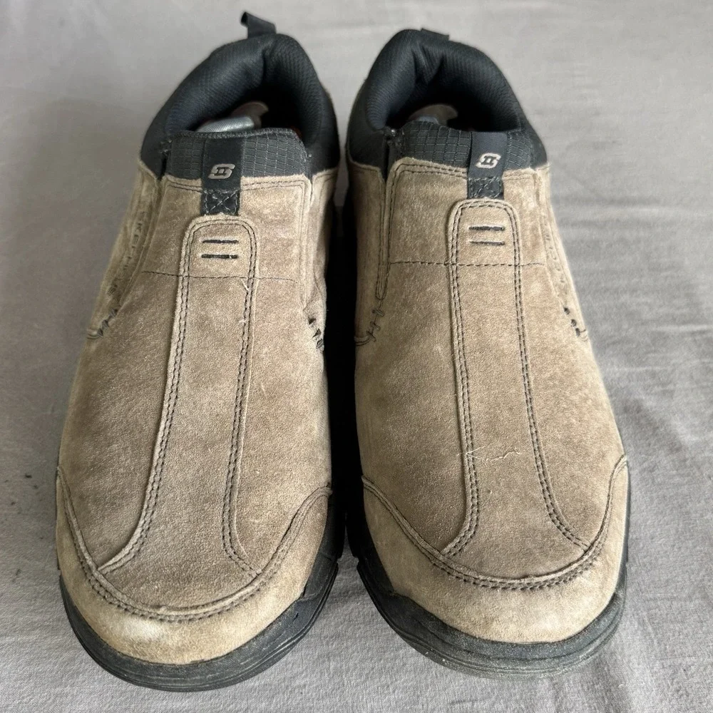 Size 11.5 - Skechers Slip On Shoes Men's Relaxed Fit Memory Foam Suede Grey